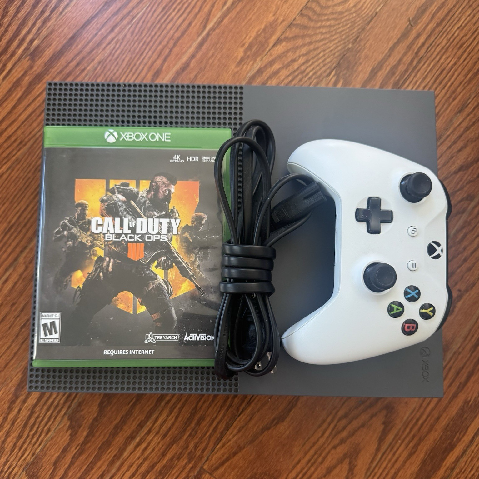 Microsoft Xbox One S 1681 Black 500GB 4K UHD HDR Console w/ Controller + COD BO4