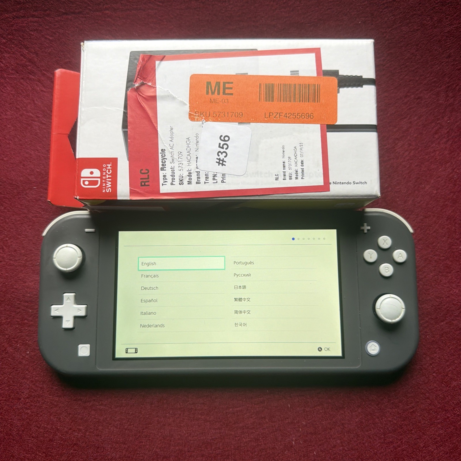 Nintendo Switch Lite Gray Handheld Console With Charger Tested And Working