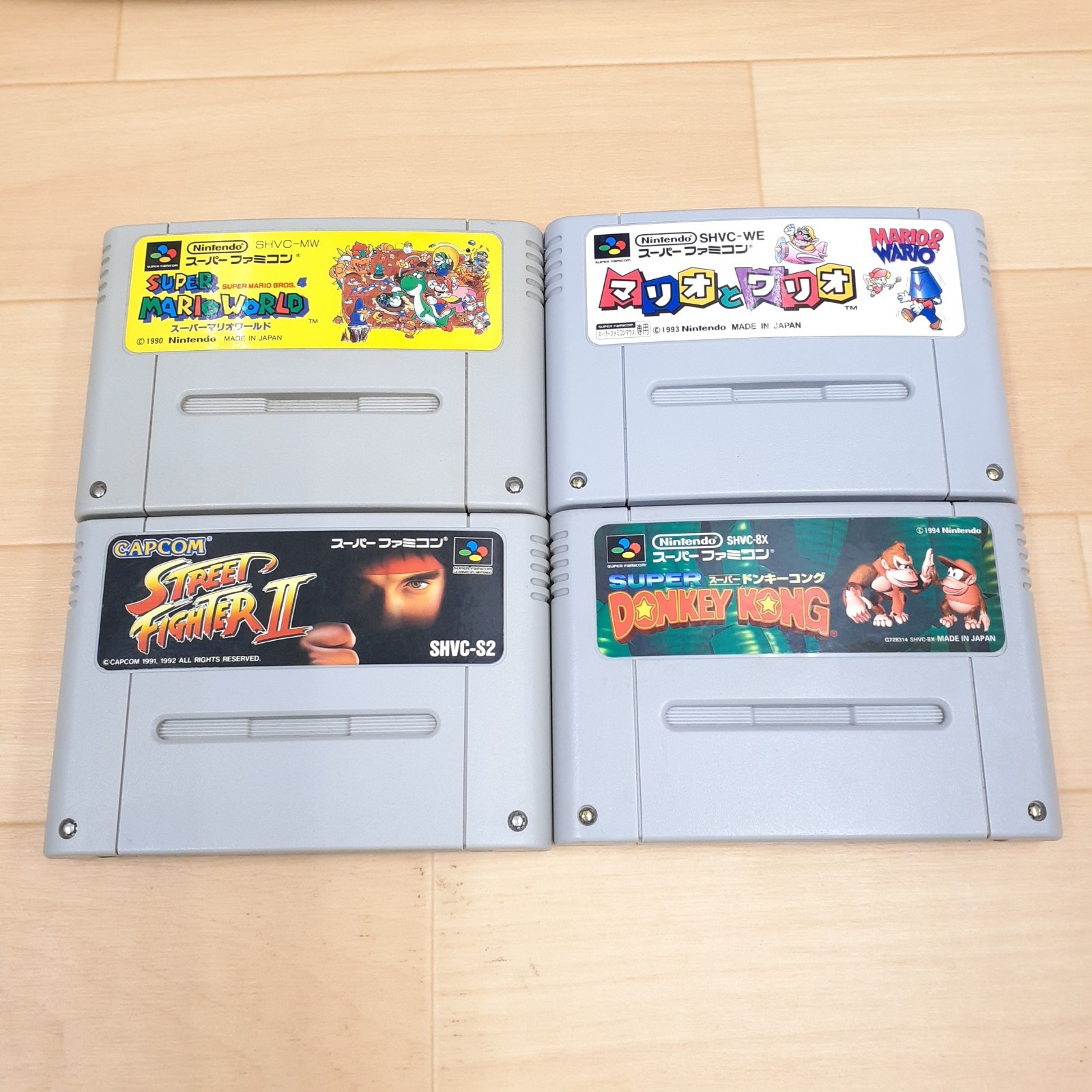 Japanese Super Famicom Mario World Storage Case Rack with 30 Games Nintendo