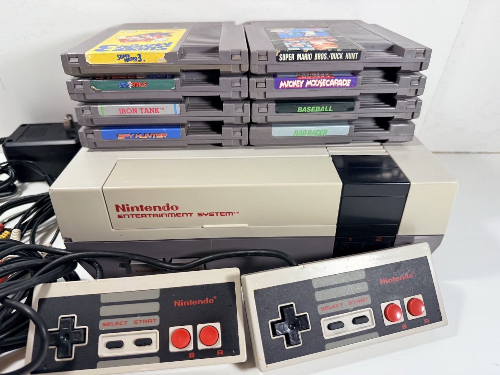 Nintendo NES Console System Bundle NEW 72 PIN Super Mario 8 Fun Games RESTORED!