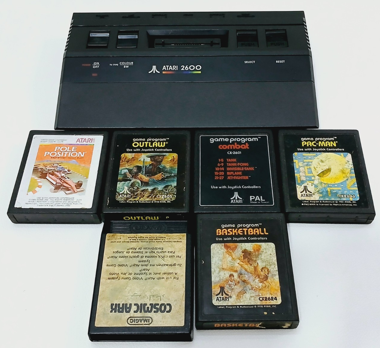 Atari Junior Jr 2600 Vader Black Strip Console with 6 Games. Read Description