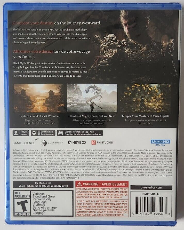 Black Myth: Wukong PS5 Brand New Game Special (2024 Action RPG)