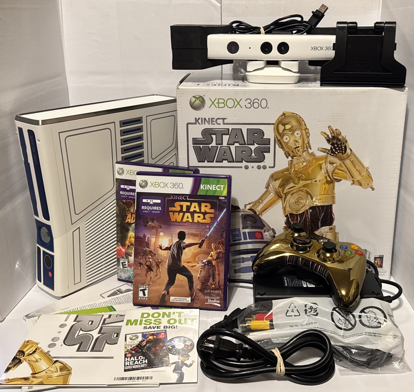 Star Wars R2-D2 Limited Edition CIB Complete Xbox 360 Matching Serial w C-3PO