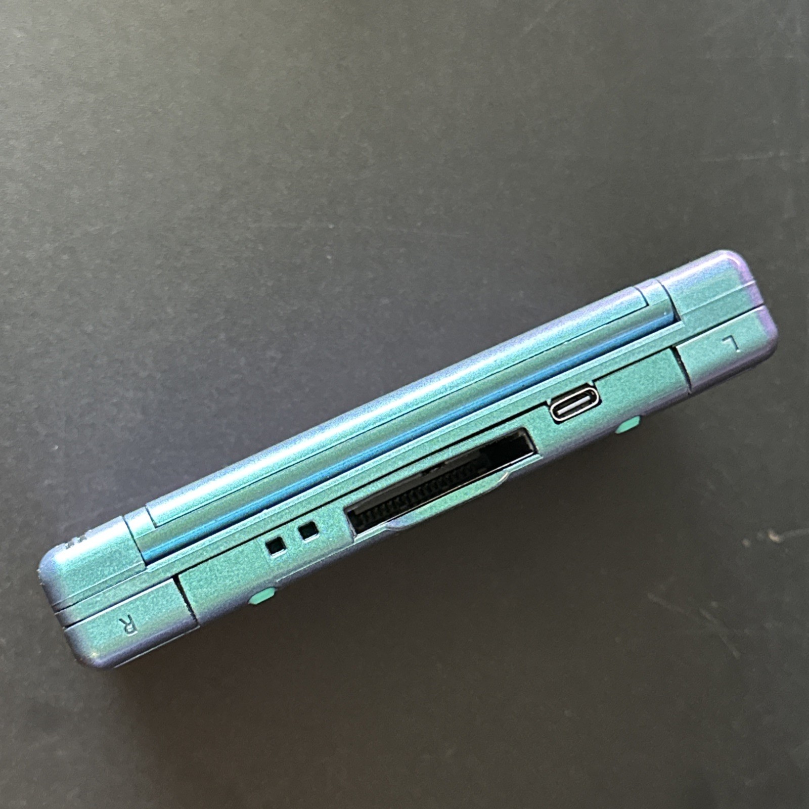 Game + USB C Chameleon Green Purple Nintendo DS Lite Handheld Console System