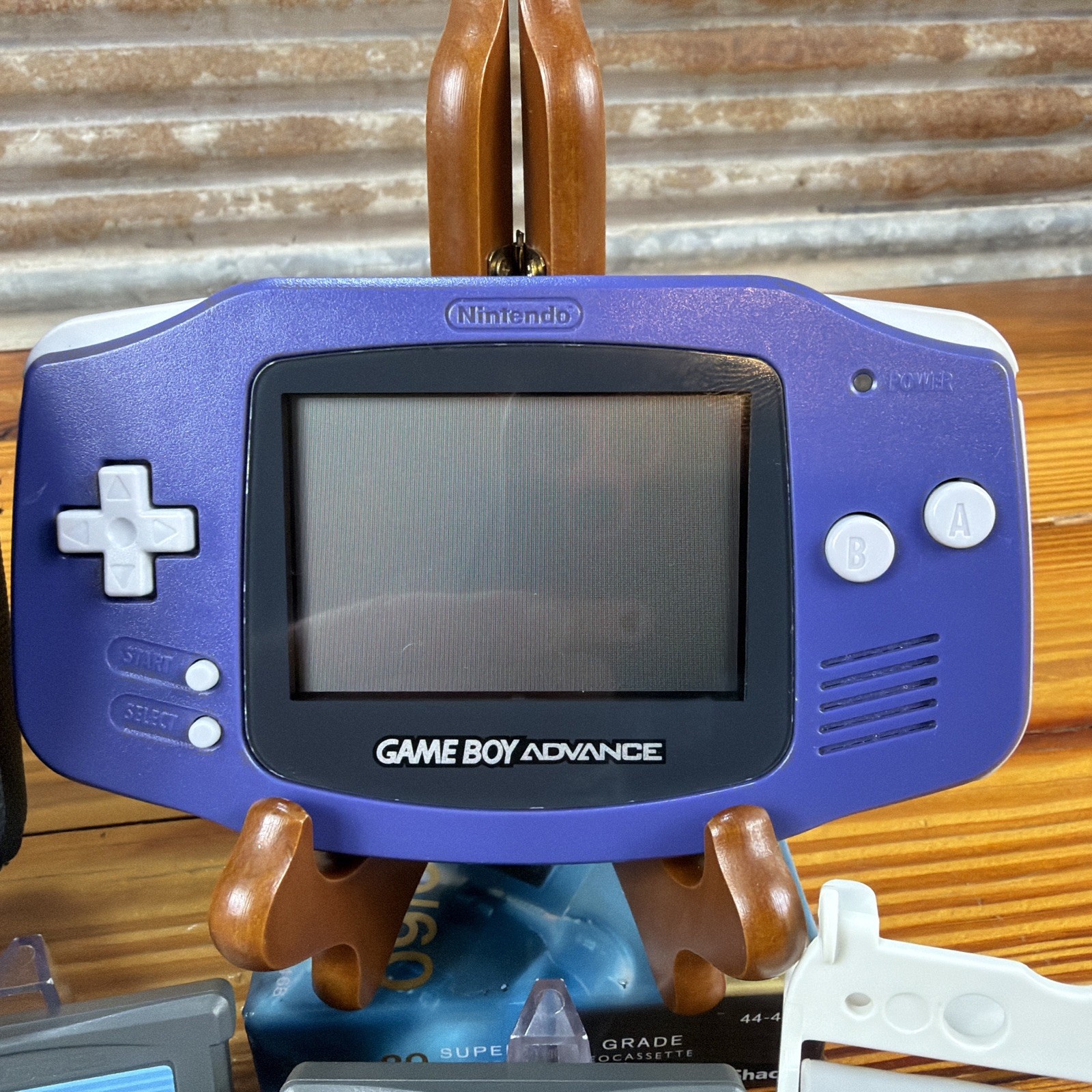 Nintendo Game Boy Advance Handheld HUGE BUNDLE Purple Indigo 14 Games PLUS!