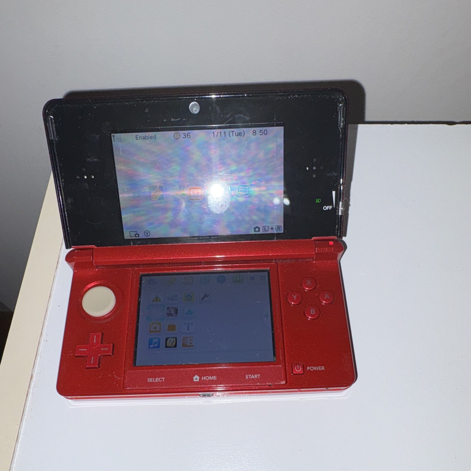 Nintendo 3DS Flame Red Handheld System CTR-001(USA) 3D NTSC-U/C (US/CA)