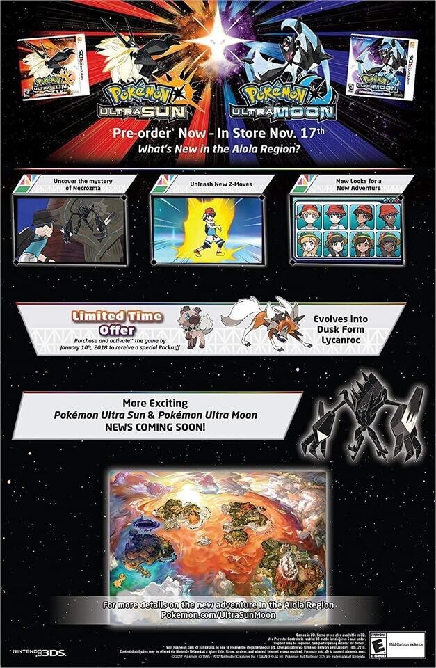 Pokémon Ultra Sun – Nintendo 3DS New Sealed Official (Multiplayer, 2016)