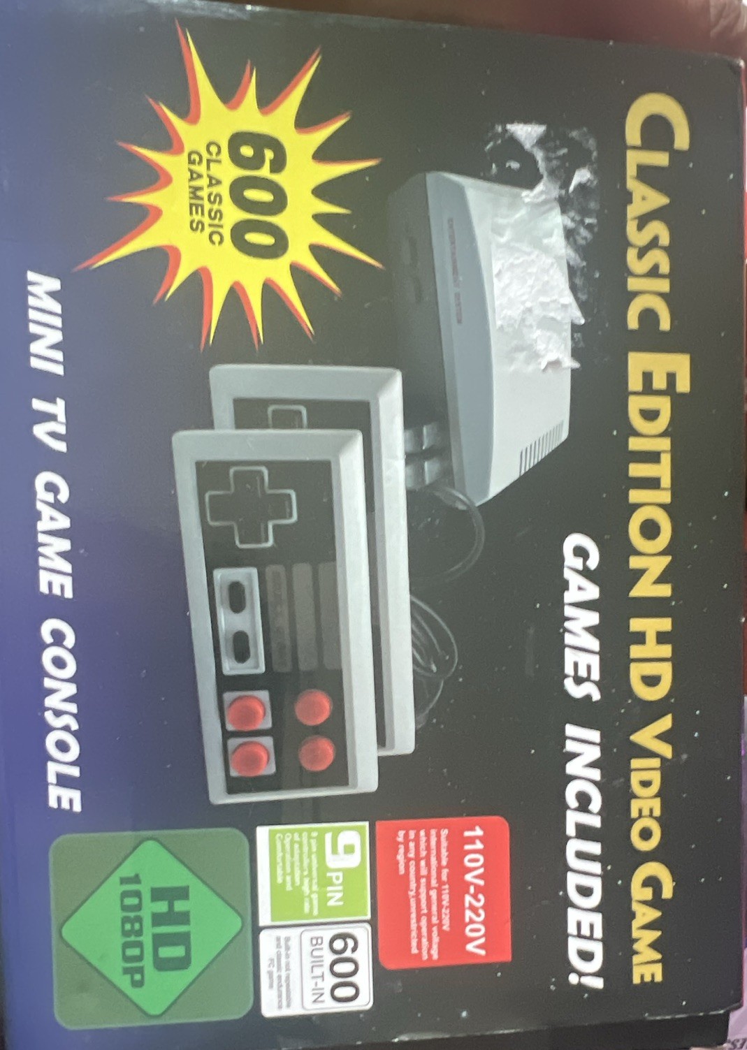 Classic Edition Mini TV Game Console Gray HDMI 1080p Built-In 600 Games NTSC/PAL