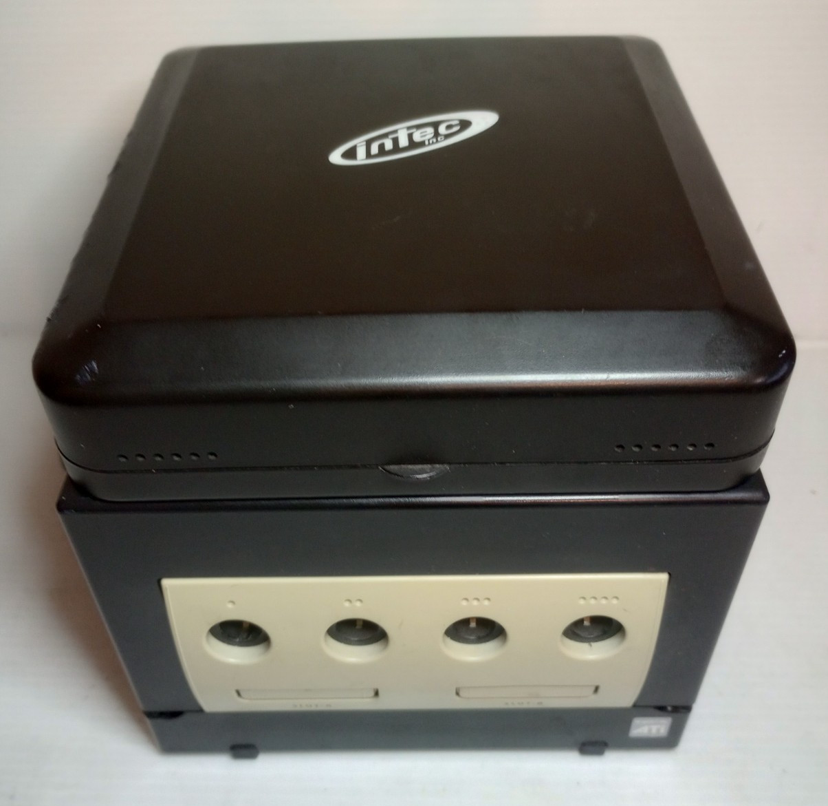 Black Nintendo GameCube Console + Intec Black Portable LCD Screen Attached