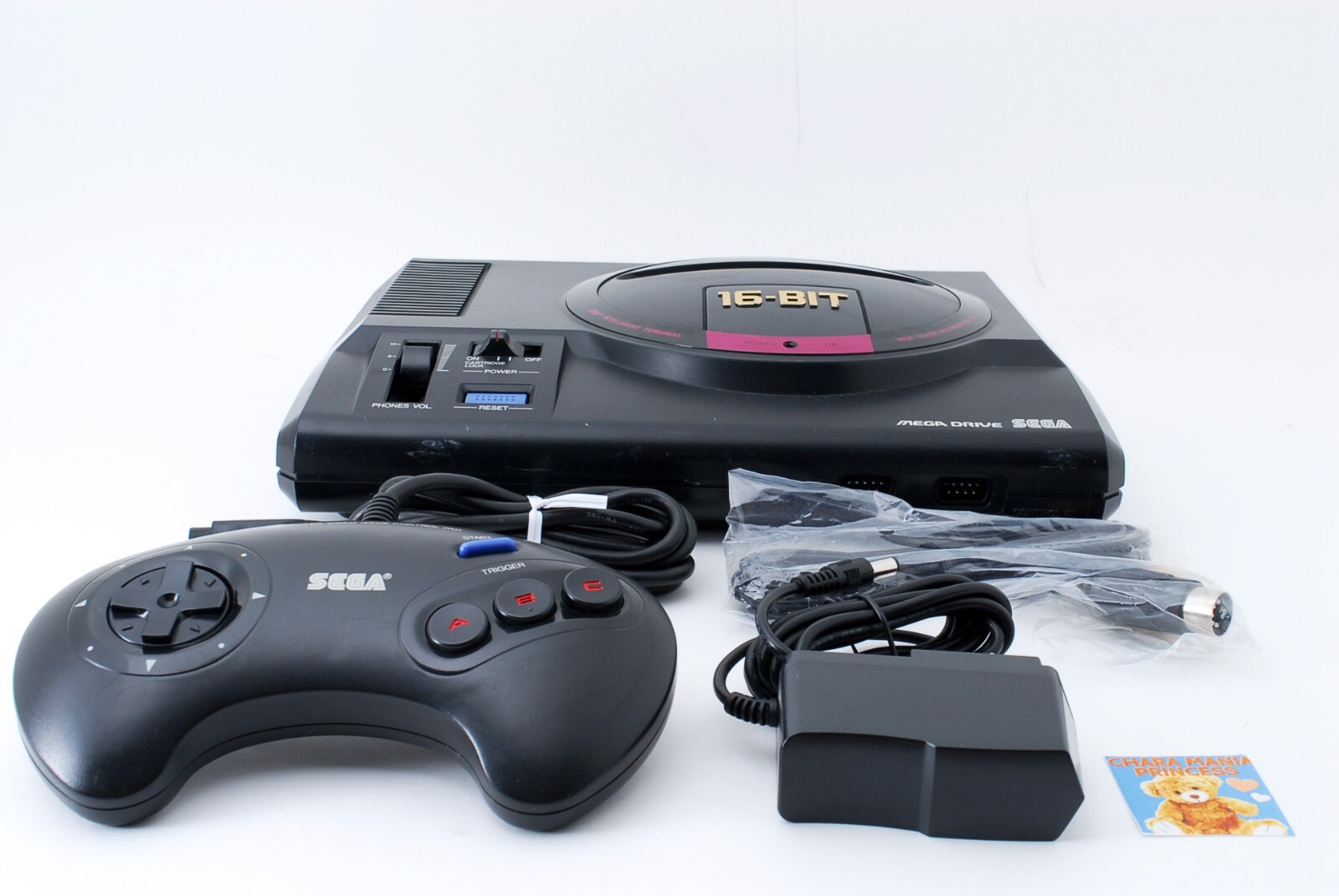 Sega Genesis Mega Drive MD Console HAA-2510 Black w/Out Run Set Tested Japan JP