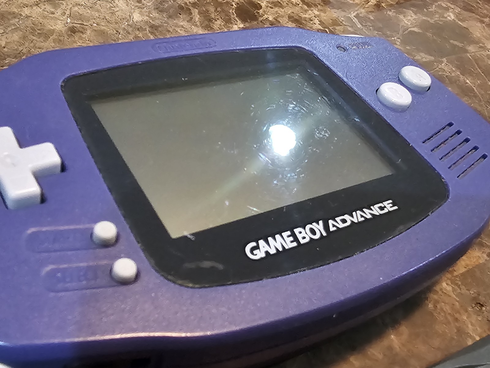 Nintendo Gameboy Advance Indigo Purple AGB-001 Handheld W/6 Games Lord Of Rings