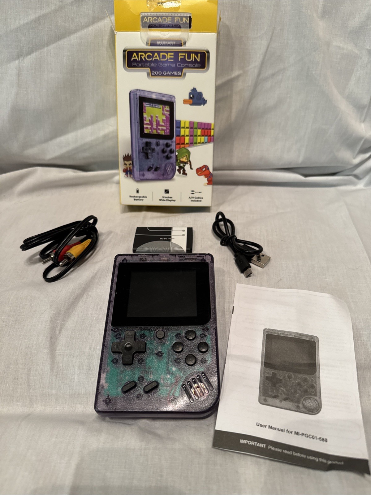Merkury Innovations Arcade Fun Portable Game Console 200 Games