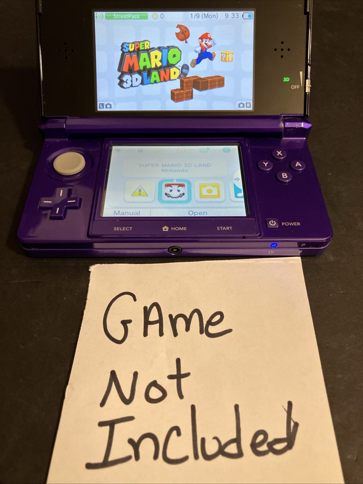 Nintendo 3DS Midnight Purple Handheld Console USA Version CIB Different Serial#