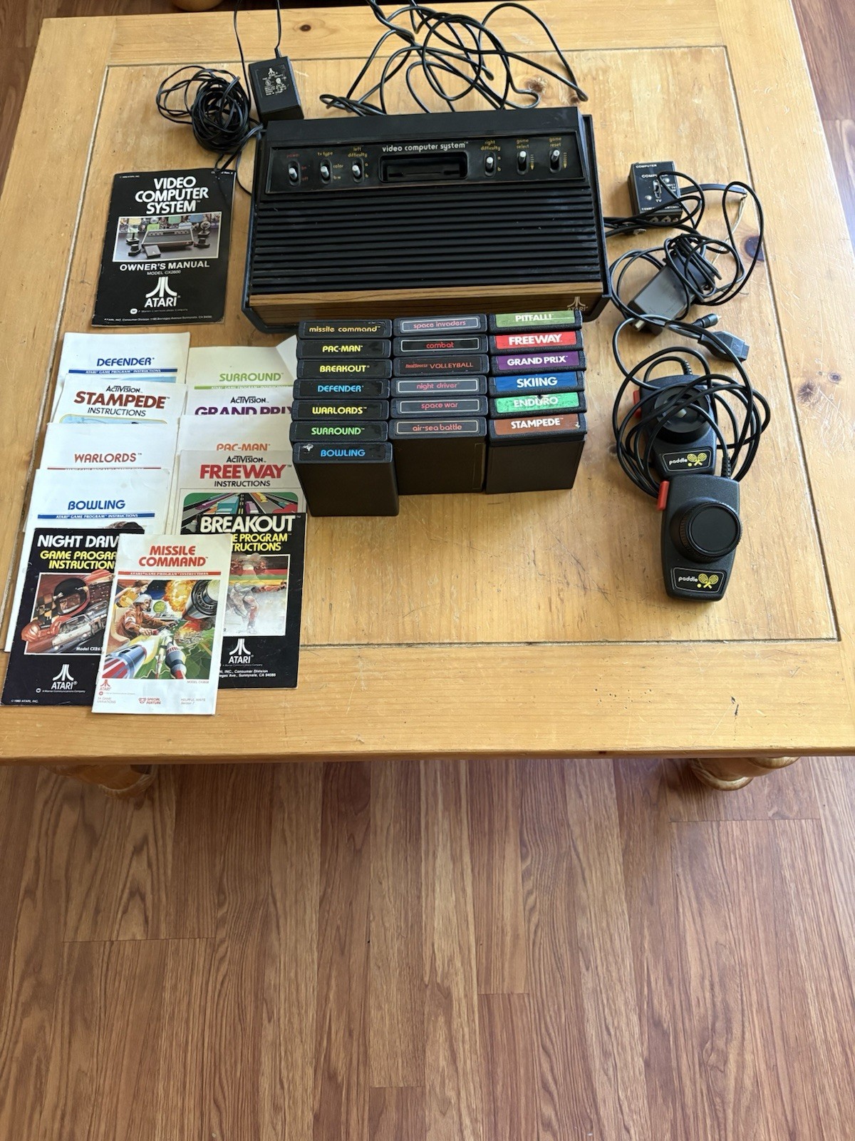 Atari 2600 Black Video Game Console Bundle With 19 Games Untested