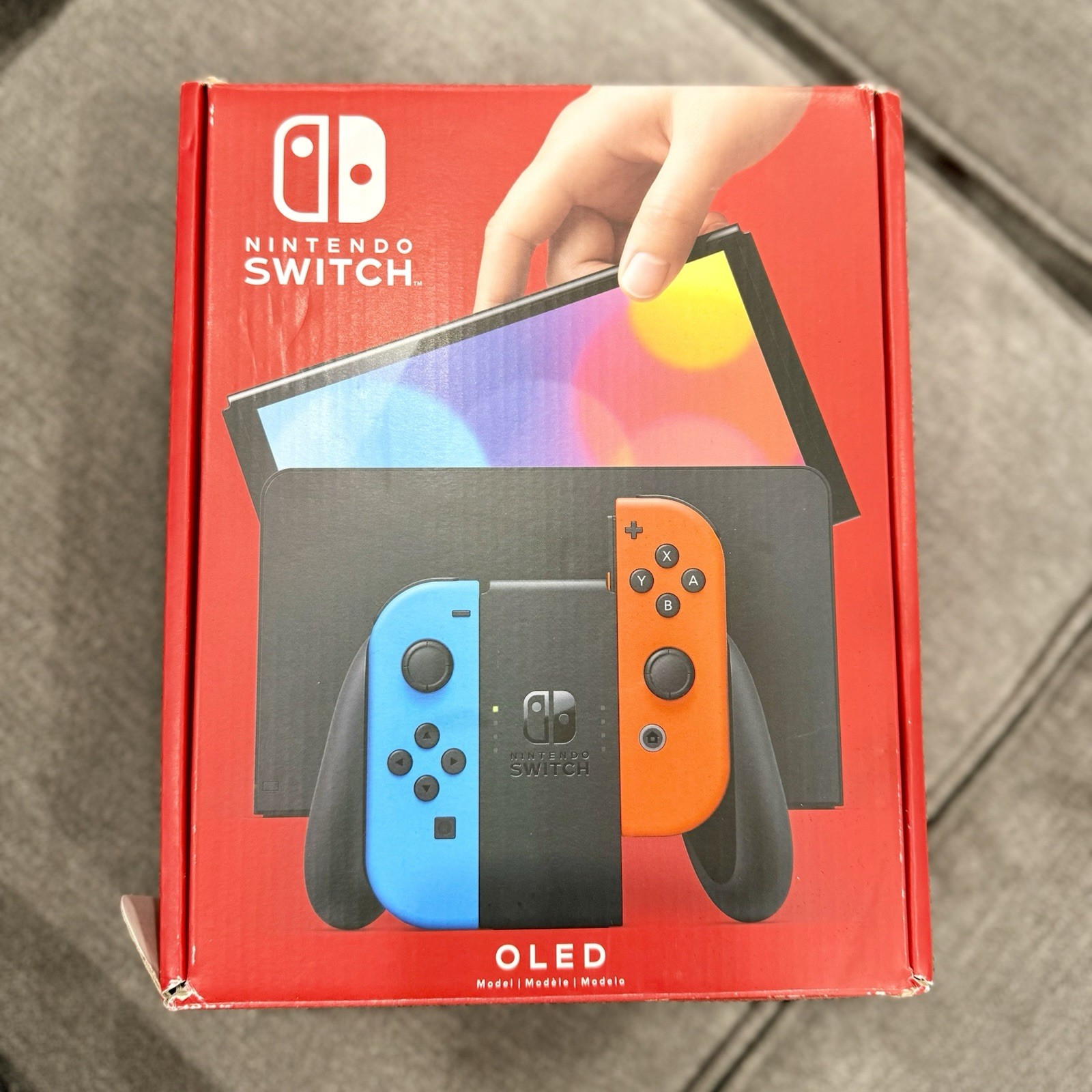 Nintendo Switch OLED Model Handheld Console – 64GB – Black/Neon Red/Neon Blue