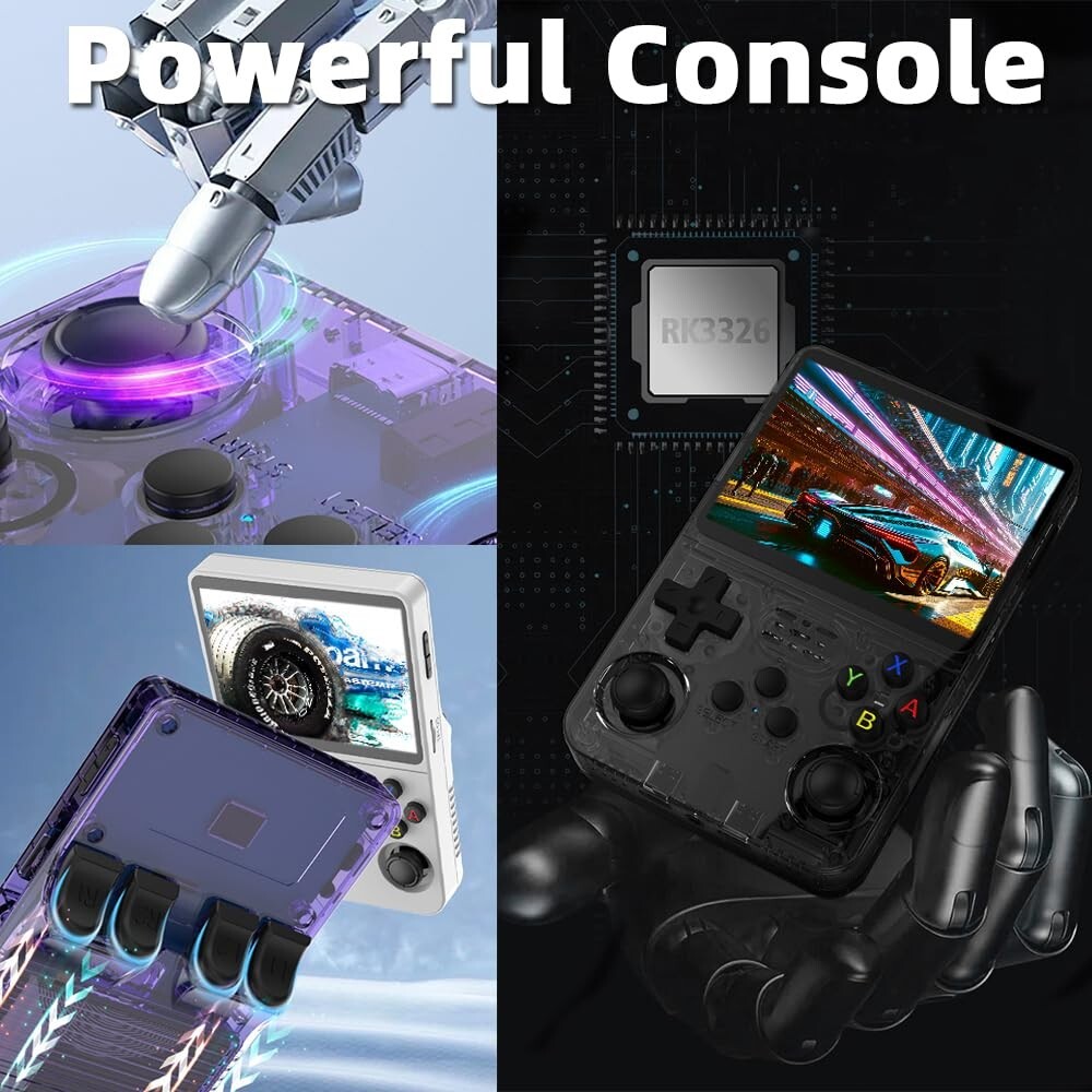 Console, Retro Gaming 3.5-inch Screen, Built-in Rechargeable Battery, Portable