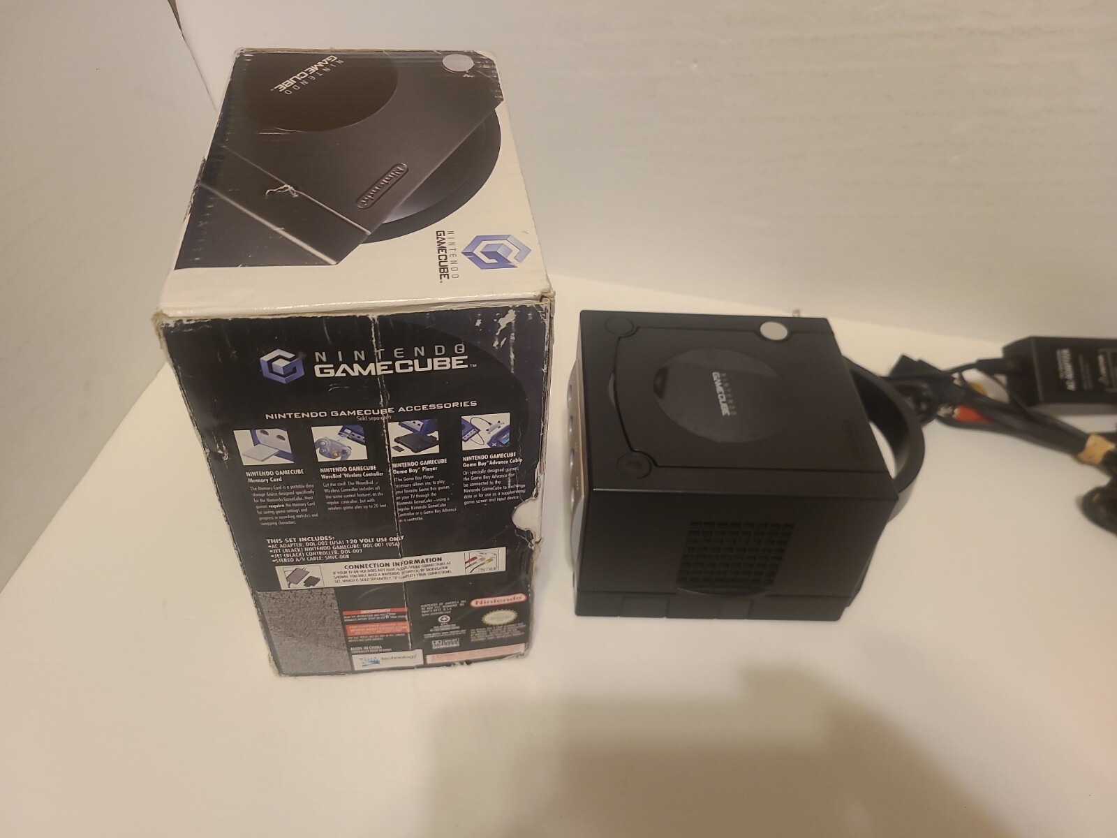 Nintendo Game Cube Black Console Box Spice Orange Controller Mario Golf