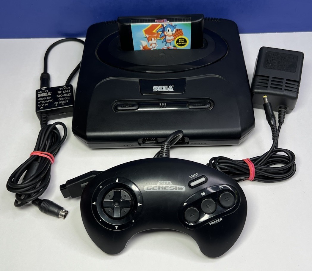 SEGA Genesis MK-1631 Console Bundle 1 Controller 1650 Power AV & Sonic 2 TESTED