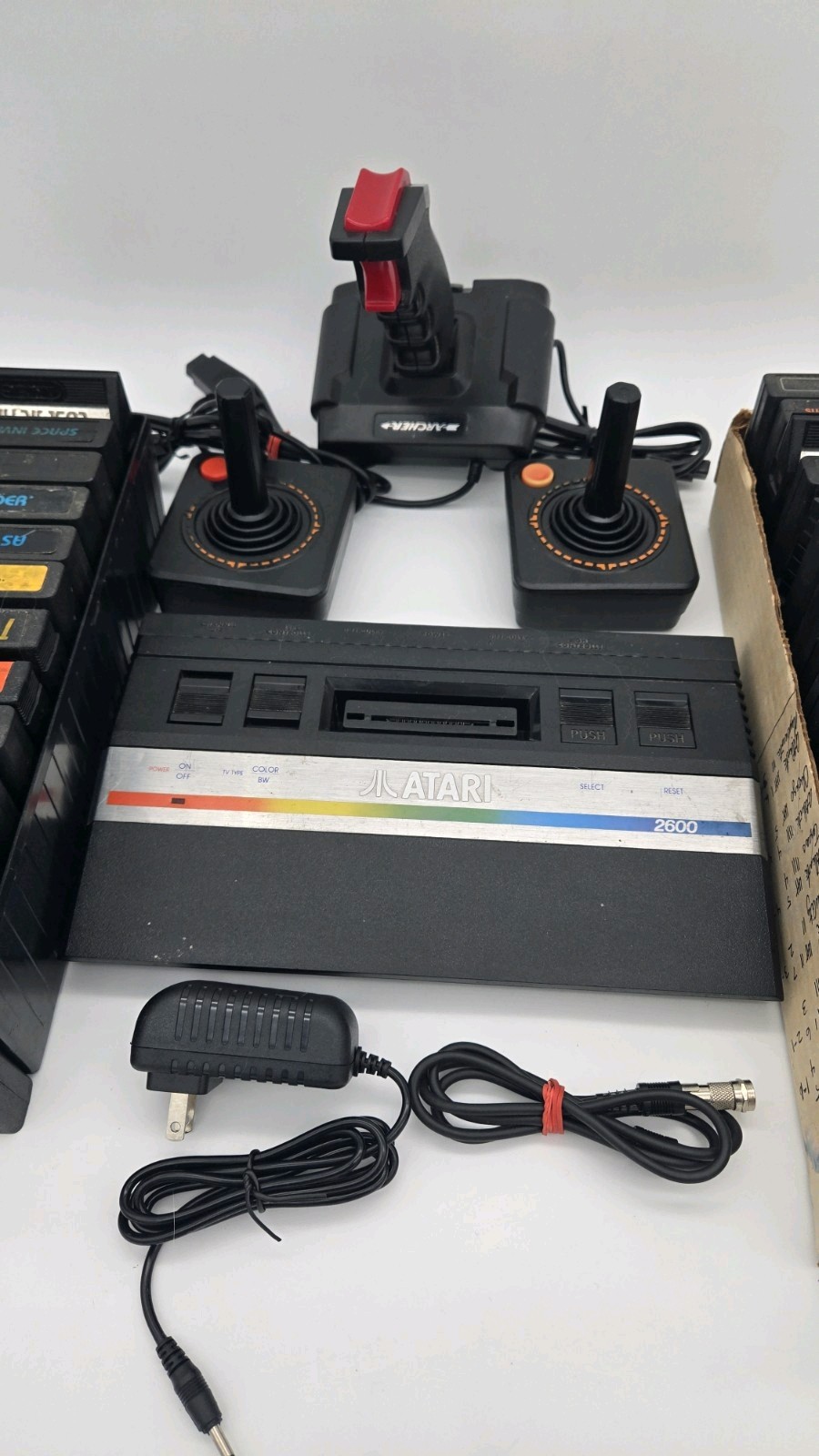 Vtg Atari 2600 Junior Jr Console System Bundle 30 Games Tested 3 Controllers