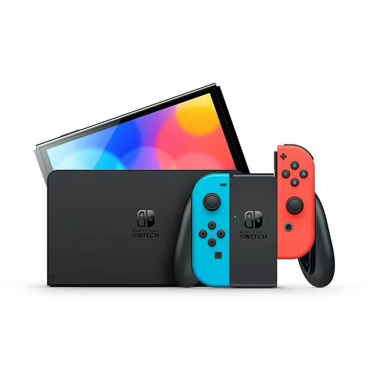 NEW Nintendo Switch OLED 64GB Neon Red Blue Joy-Con