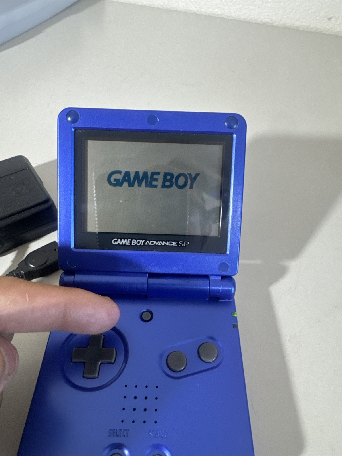 Nintendo Gameboy Advance SP Handheld System Console Blue W/ OG Charger TESTED