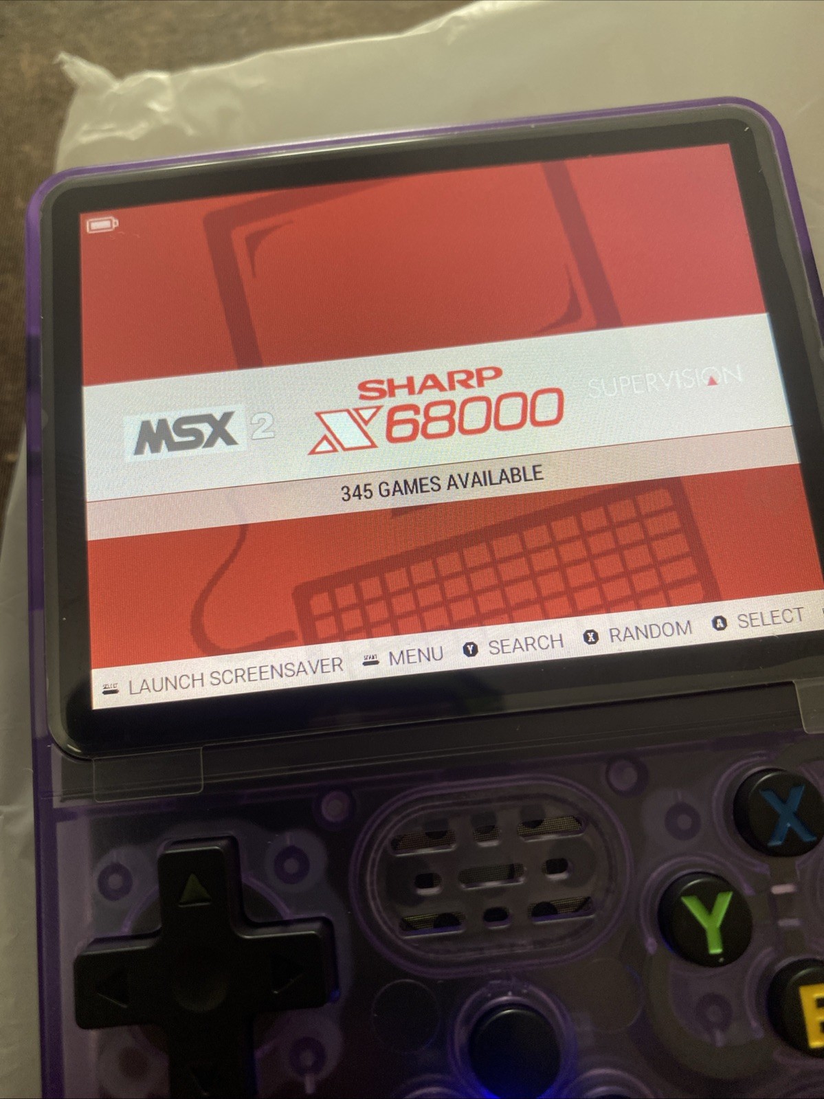 RK3326 Quad Core Handheld Game Console 128G With Built-in Games, Purple