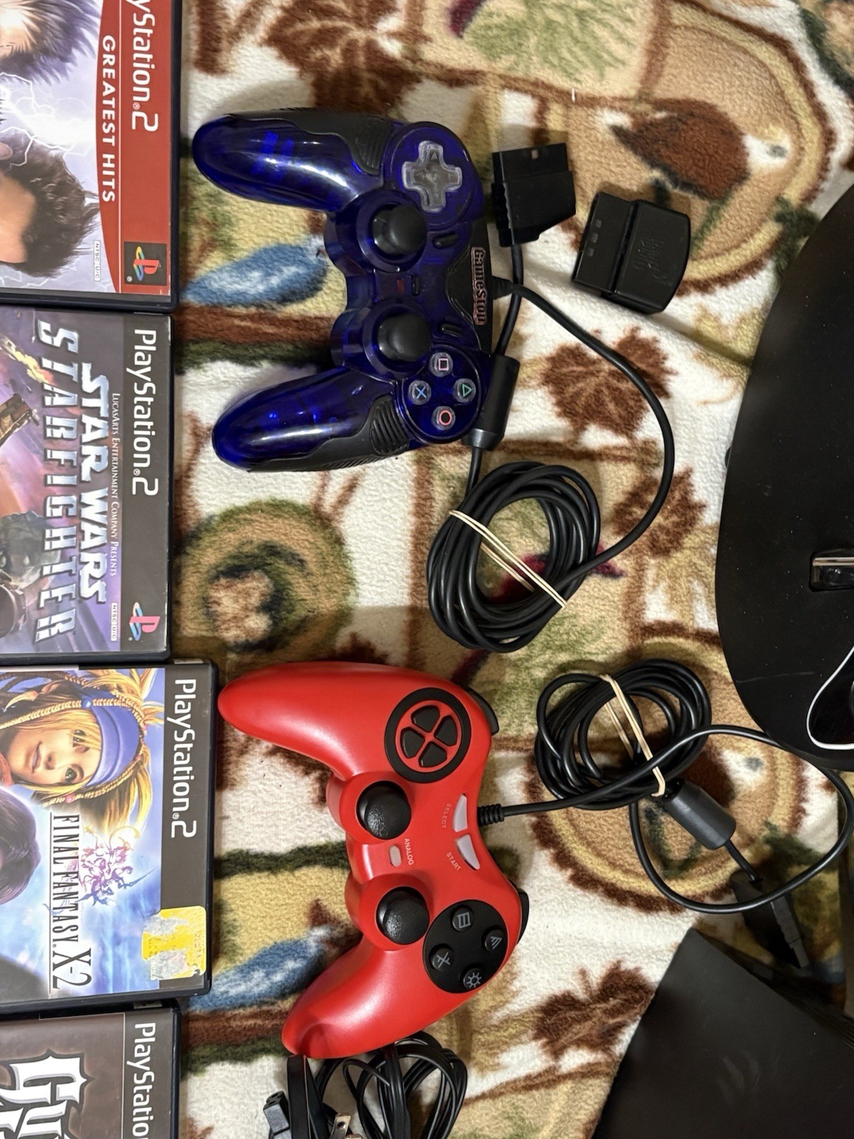 PlayStation 2 System Bundle 10 Games 3 Controllers Guitar Hero RPG SCPH-39001