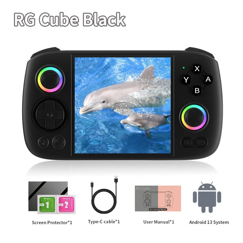 ANBERNIC RG Cube Video Handheld Game Console Android13 T820 RGB Joystick 5200mAh