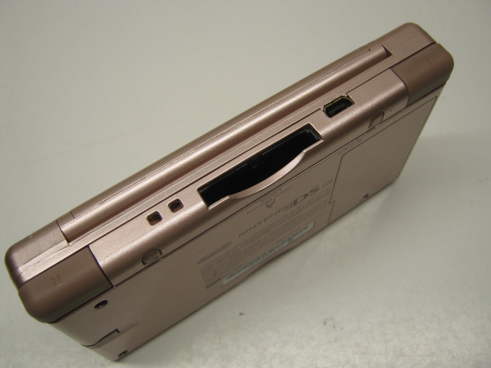 Nintendo DS Lite Metallic Rose Pink USG-001 w Cord Tested Works Scratched Screen