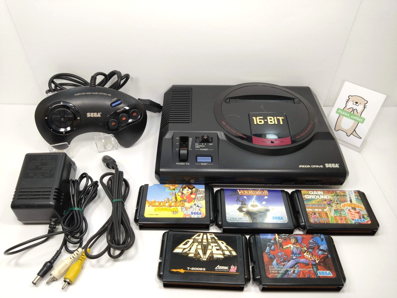 Mega Drive HAA-2510 Console w/5 cartridges Tested SEGA Genesis NTSC-J 0415A