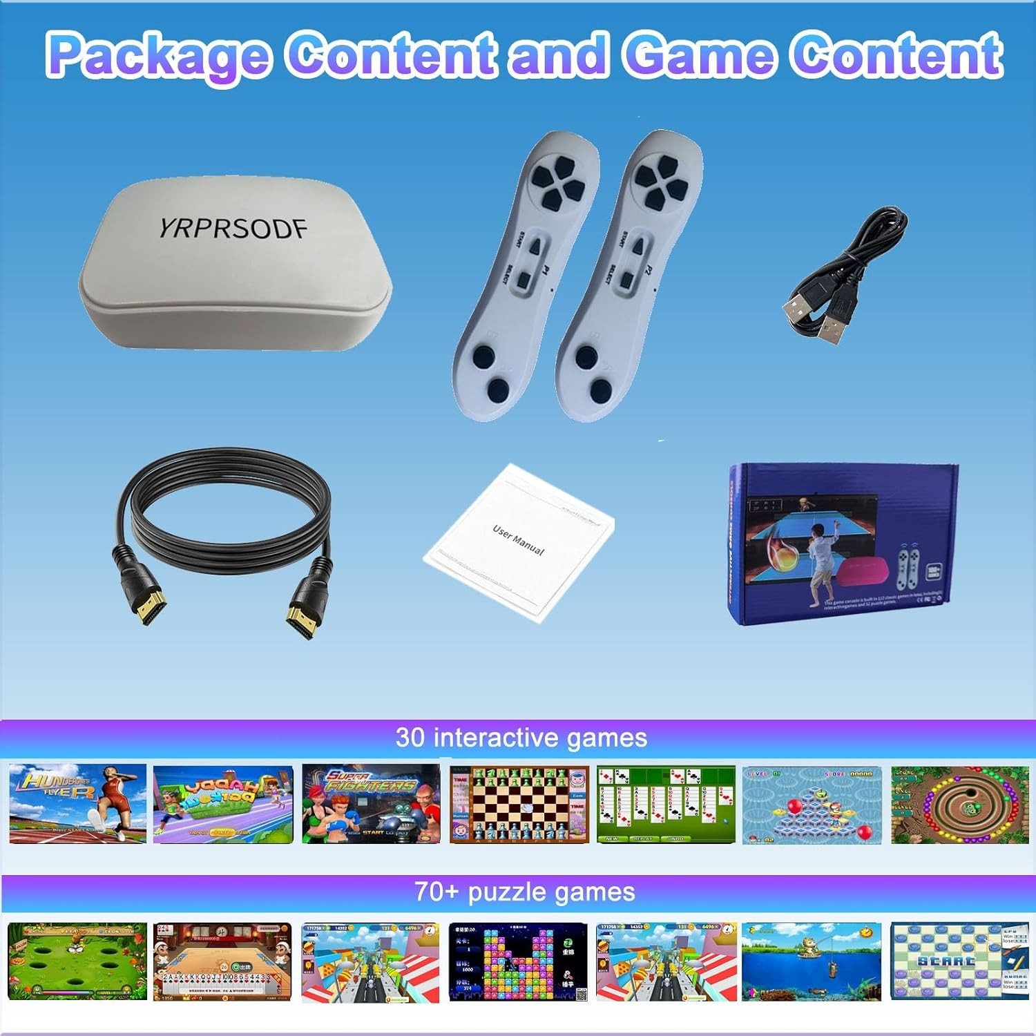 Plug & Play TV Game Console for Kids & Adults – 100 Interactive Games