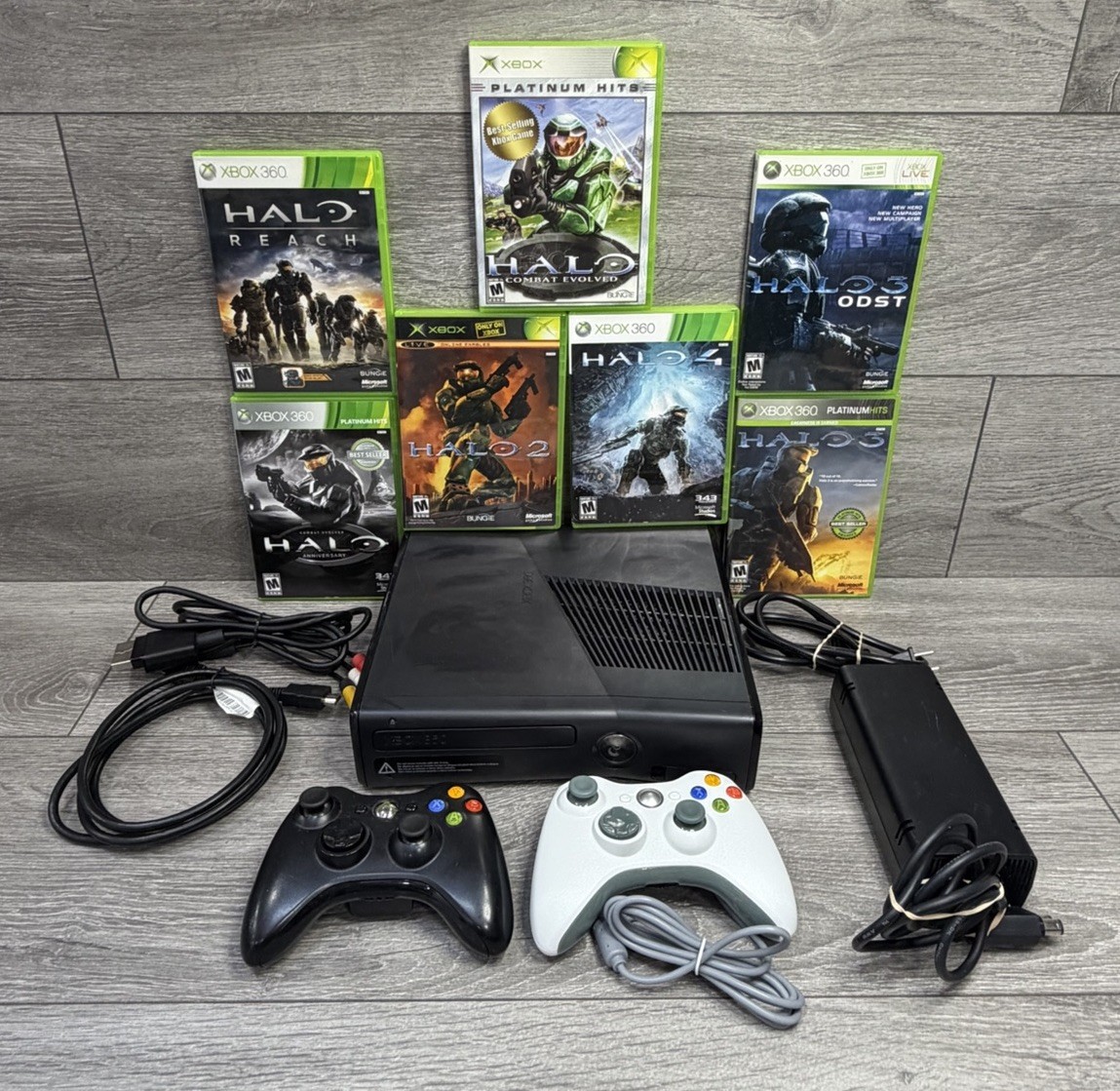 EVERY HALO 1 2 3 ODST 4 Reach Anniversary 250GB Xbox 360 S Console Bundle Lot