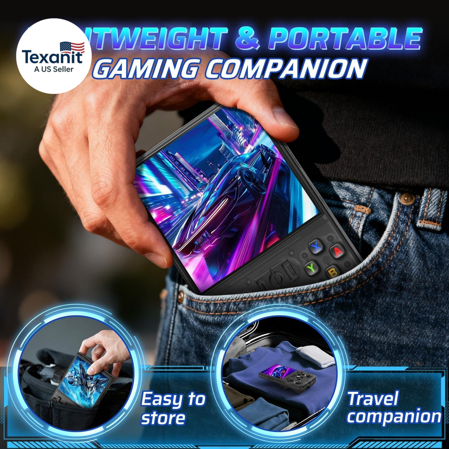 R36MAX Retro Handheld Game Console, 4.0 Inch IPS HD Screen Portable Retro Gaming