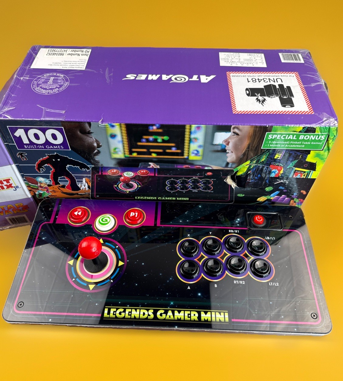 AtGames Legends Gamer Mini Joystick Controller Unit ONLY Untested 19”x9”x4” AsIs