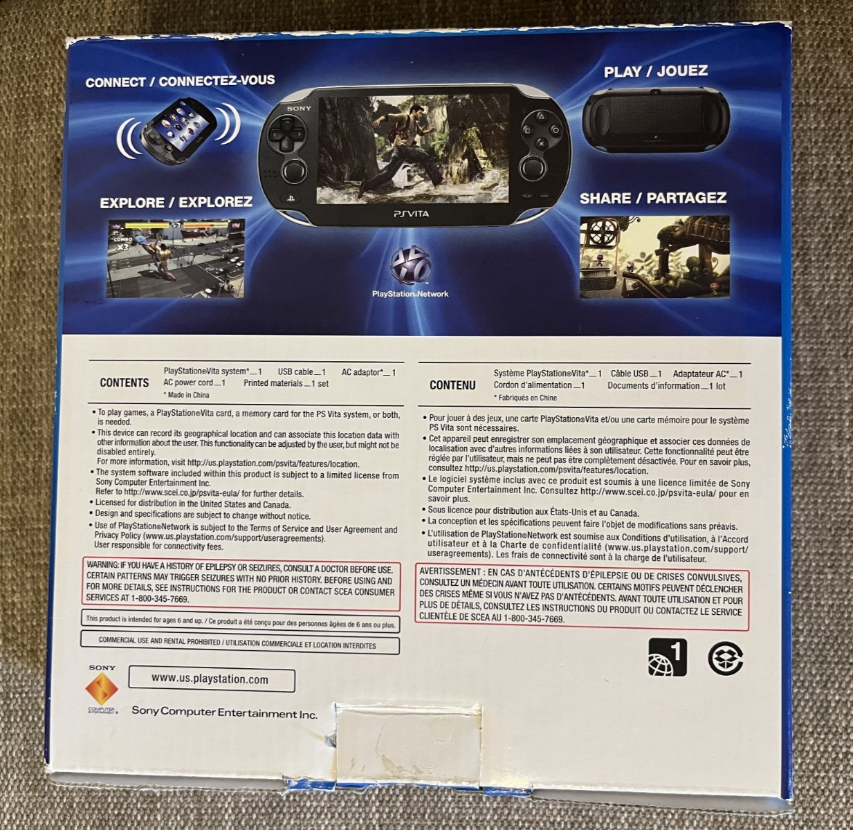 Sony PlayStation PS Vita PCH-1001 Handheld Console Black w/ Box Manual CIB