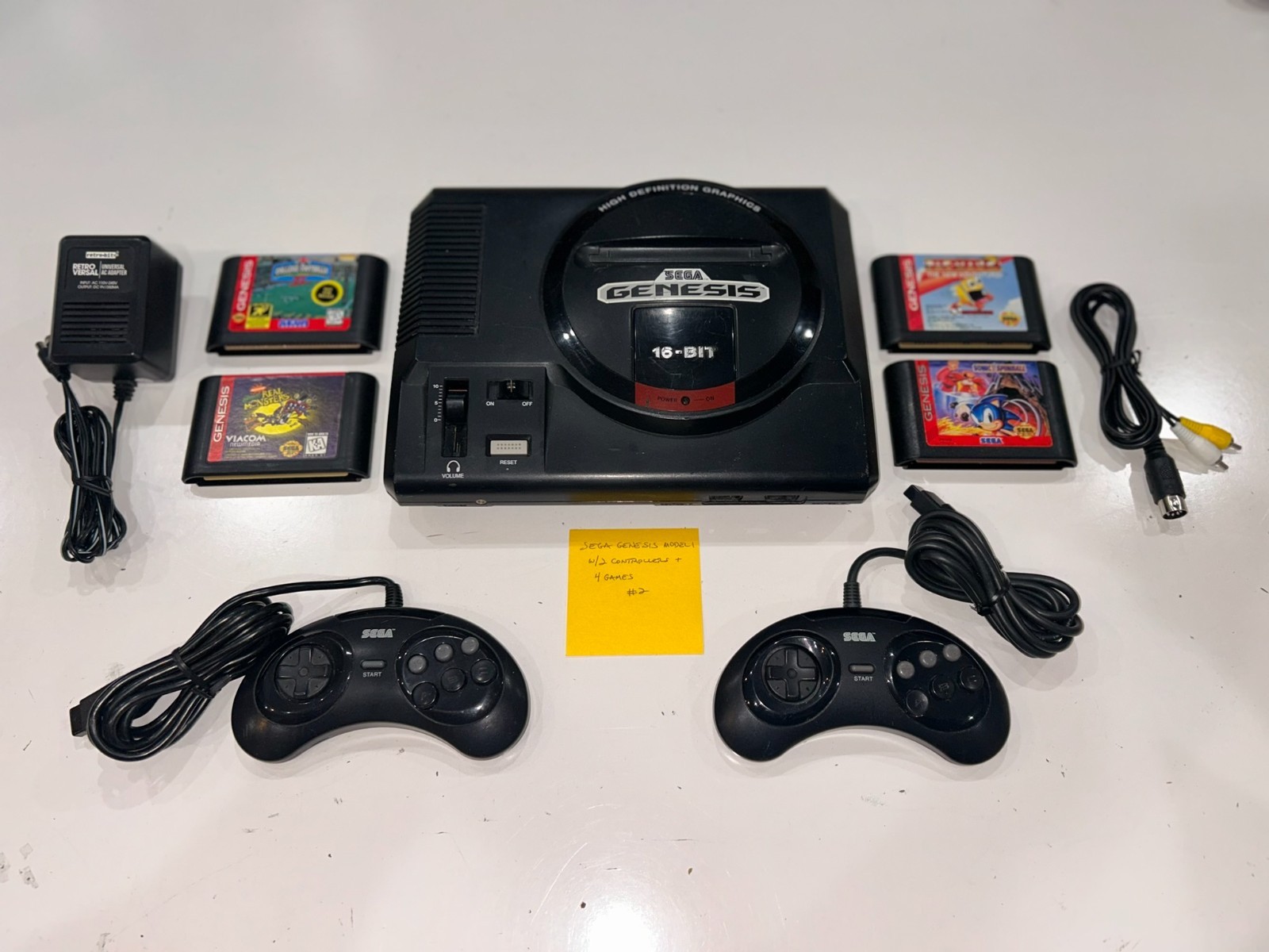 Sega Genesis Model 1 Console High Definition System 2 Controllers + 4 Games #2