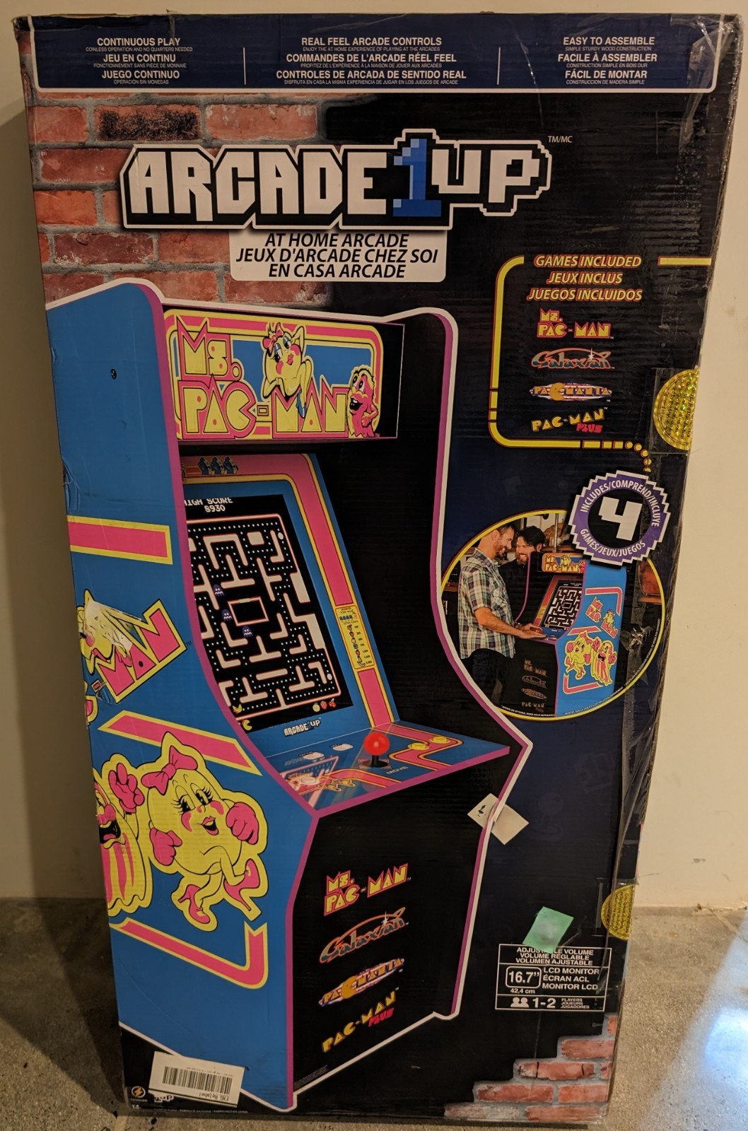 Ms Pac-Man Arcade1up Arcade Machine – 4 Games In 1 – NEW IN BOX – NO RISER