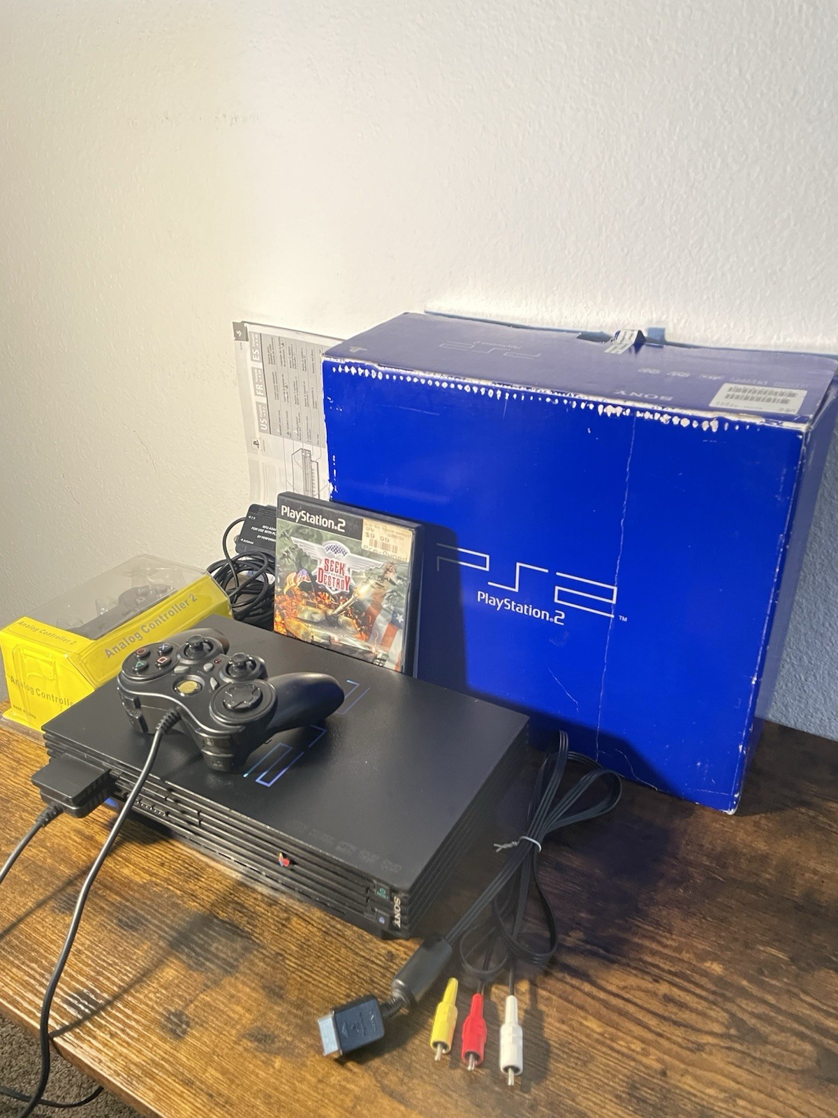 Sony PS2 Fat Console SCPH-39001 PlayStation Bundle 2 Controllers Box CIB TESTED