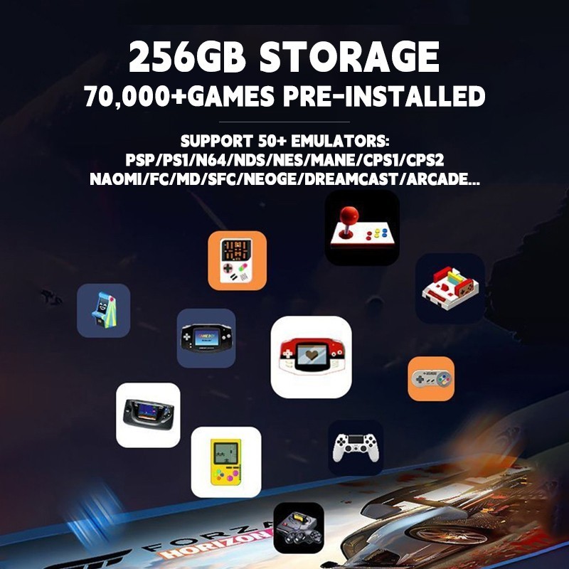 256GB/71000+ Retro Games Video Game Console TV Stick 4K HDMI Wireless Controller