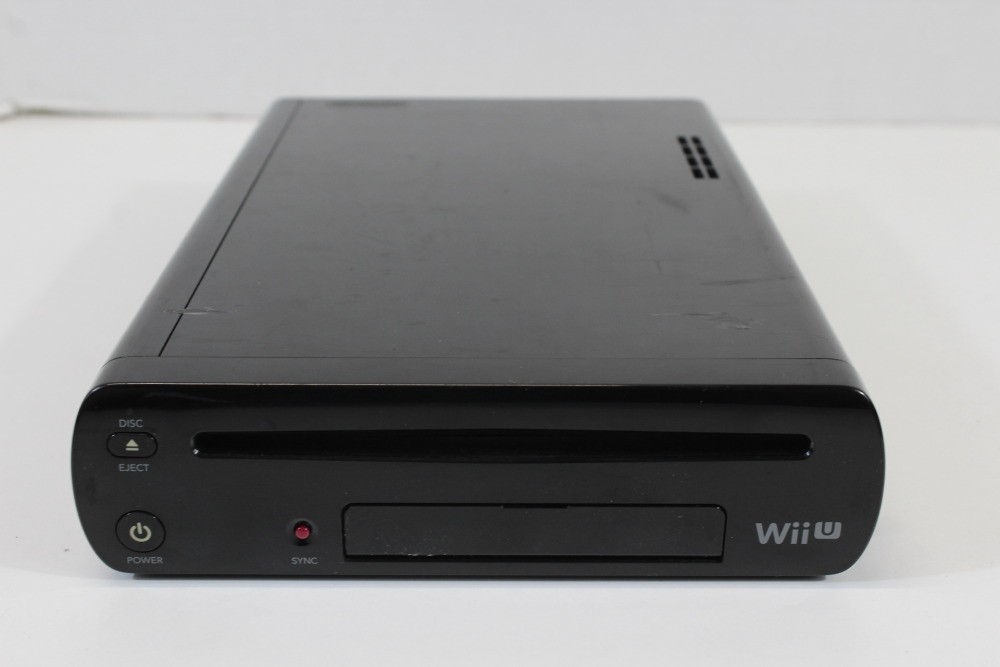Nintendo Wii U Black Console 32GB AC Gamepad Stand & Charger NTSC-J Japan TESTED