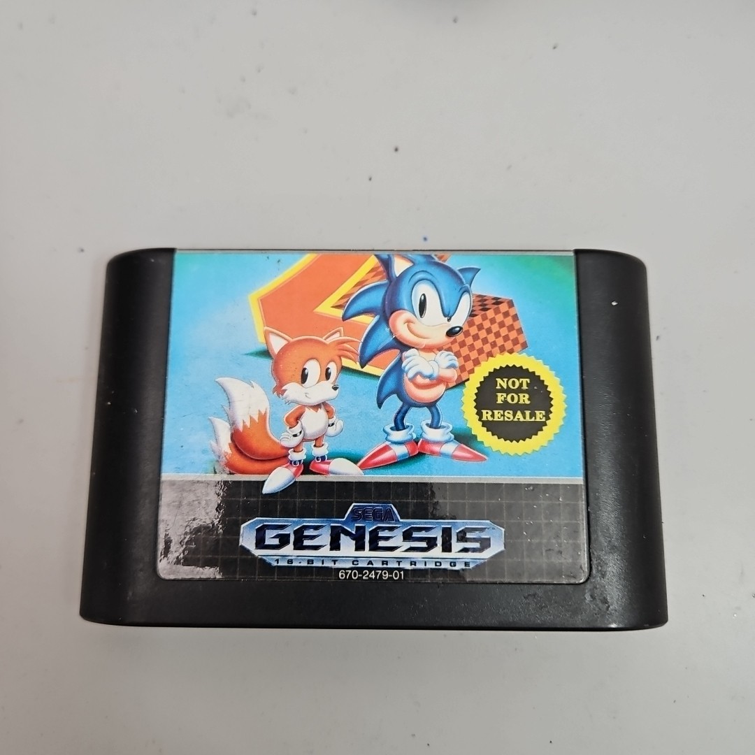 SEGA GENESIS Console MK-1601 System 1st Model, 2 OEM Controllers, Sonic 2 & more