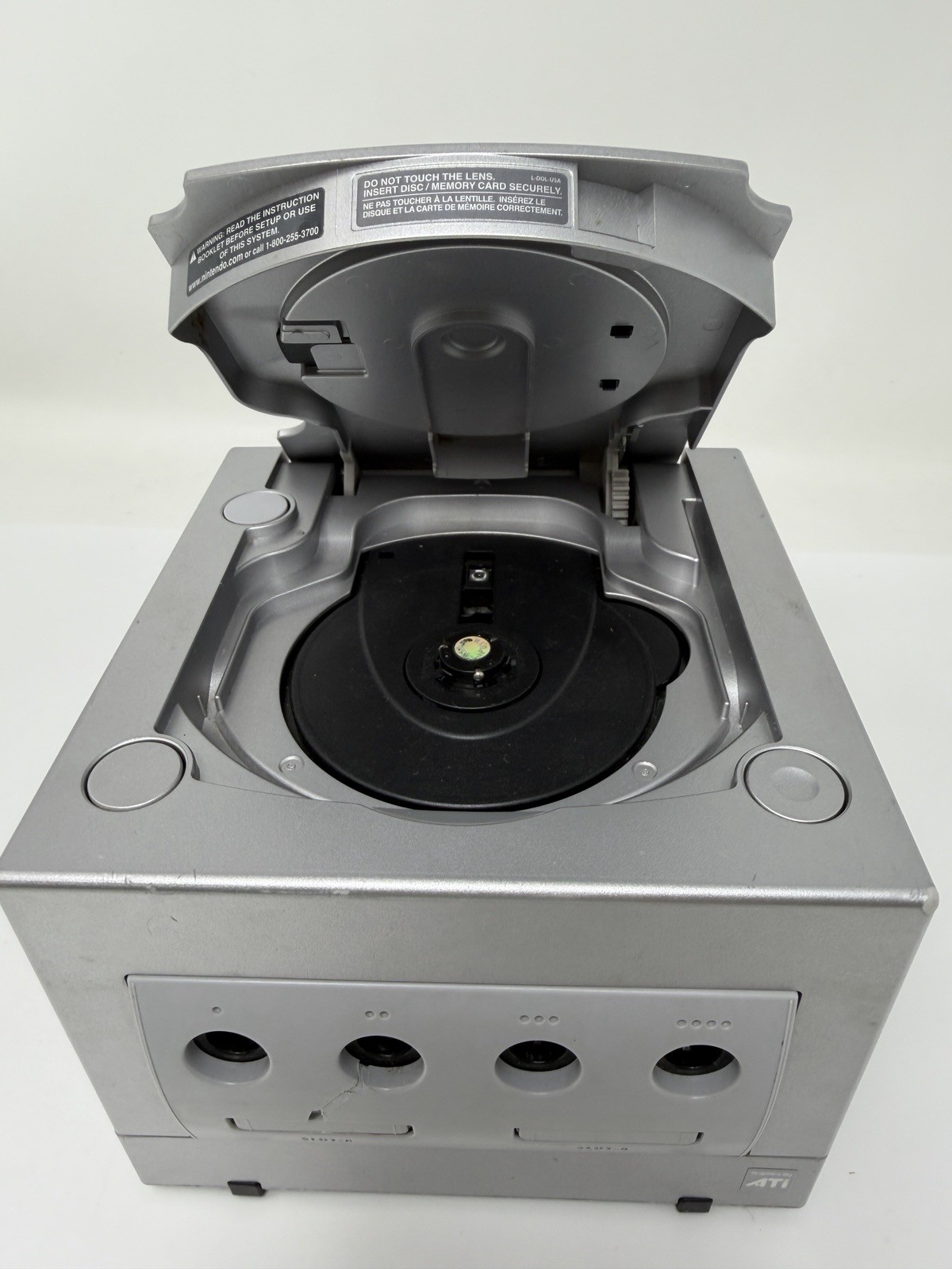 Nintendo GameCube Platinum/Silver Console Console Only Works Small Plastic Crack
