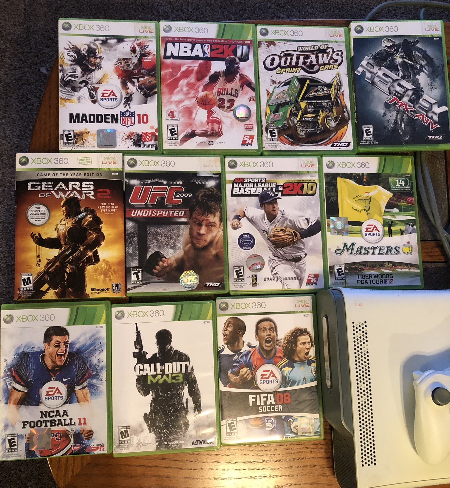 Microsoft XBox 360 Console Bundle 20GB w/ Controllers & 11 Games – Tested