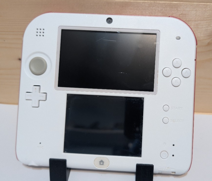 Nintendo 2DS White/Red US Version W/Cable & SD *Tested*