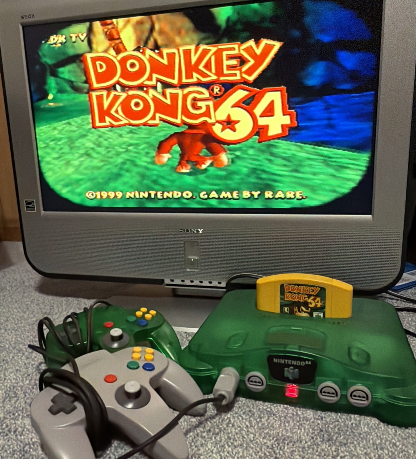 Nintendo 64 N64 system – Funtastic Jungle Green OEM Donkey Kong Expansion Pak