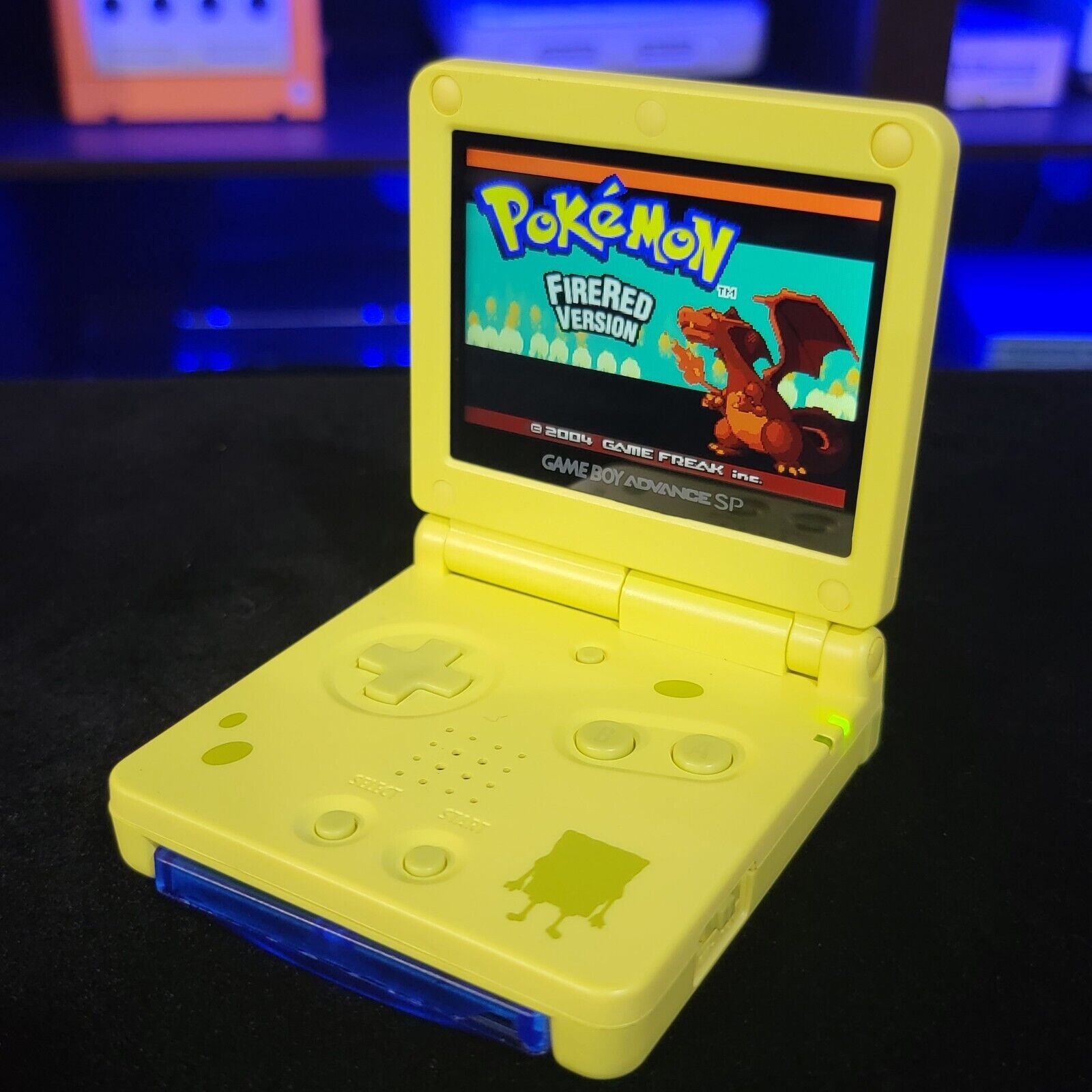 Sponge Bob Yellow Nintendo Game Boy Advance GBA SP IPS MOD Adjustable Brightness
