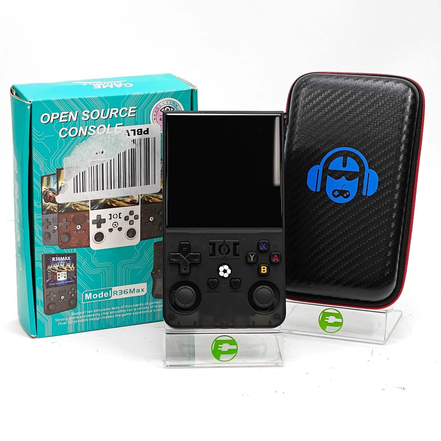 New R36Max Open Source Console Retro Handheld Gaming Console 64GB Black