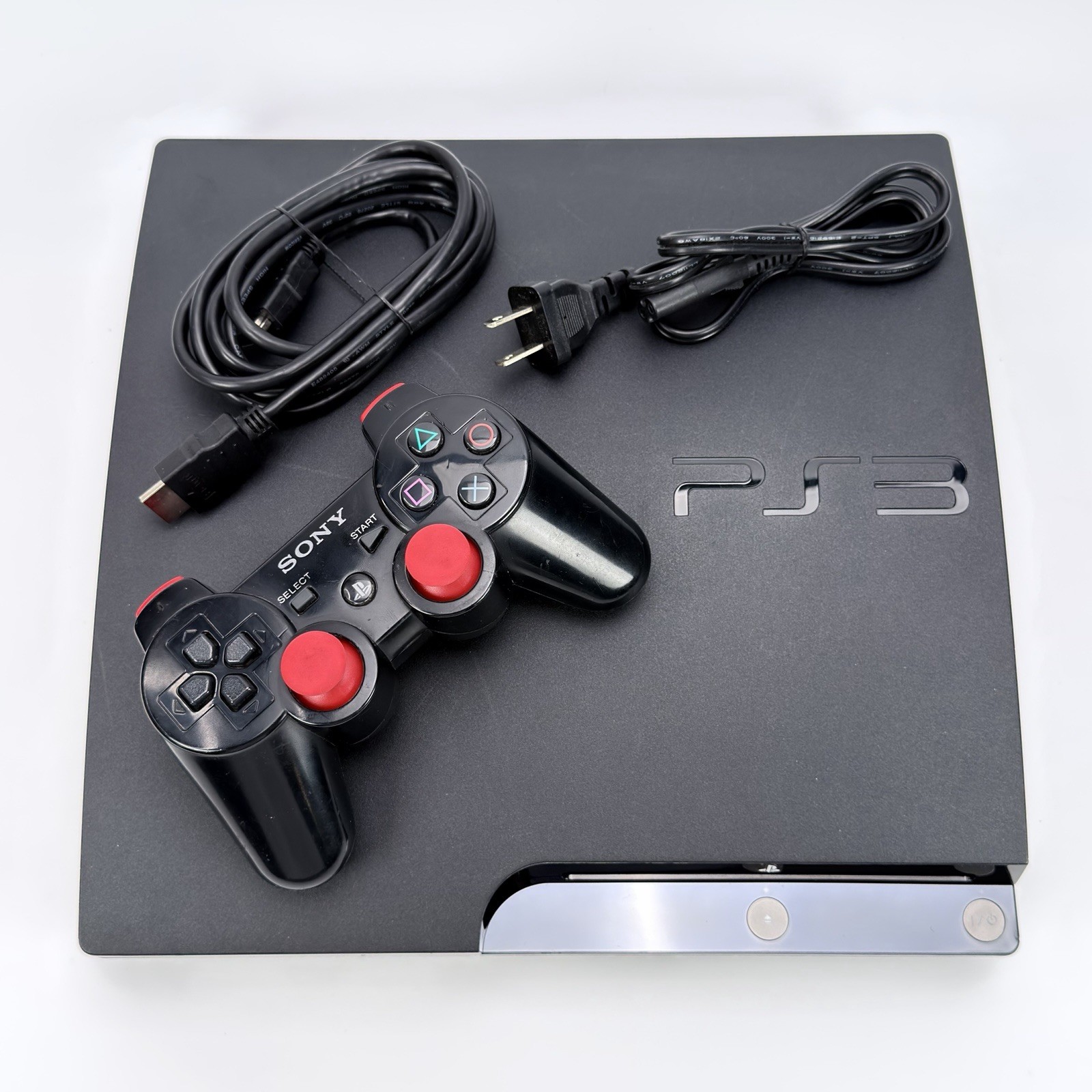 Sony PlayStation 3 PS3 Slim 120GB CECH-2101A Black Console Controller See Video