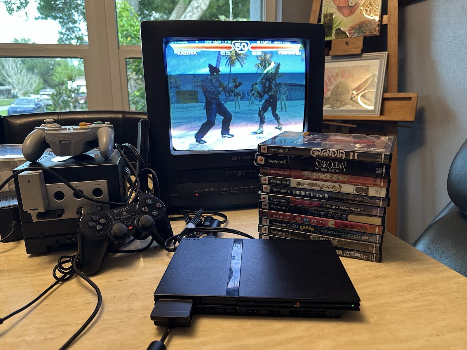 Sony PlayStation 2 PS2 Slim SCPH-75001 Console Bundle Tested Working W/ Games