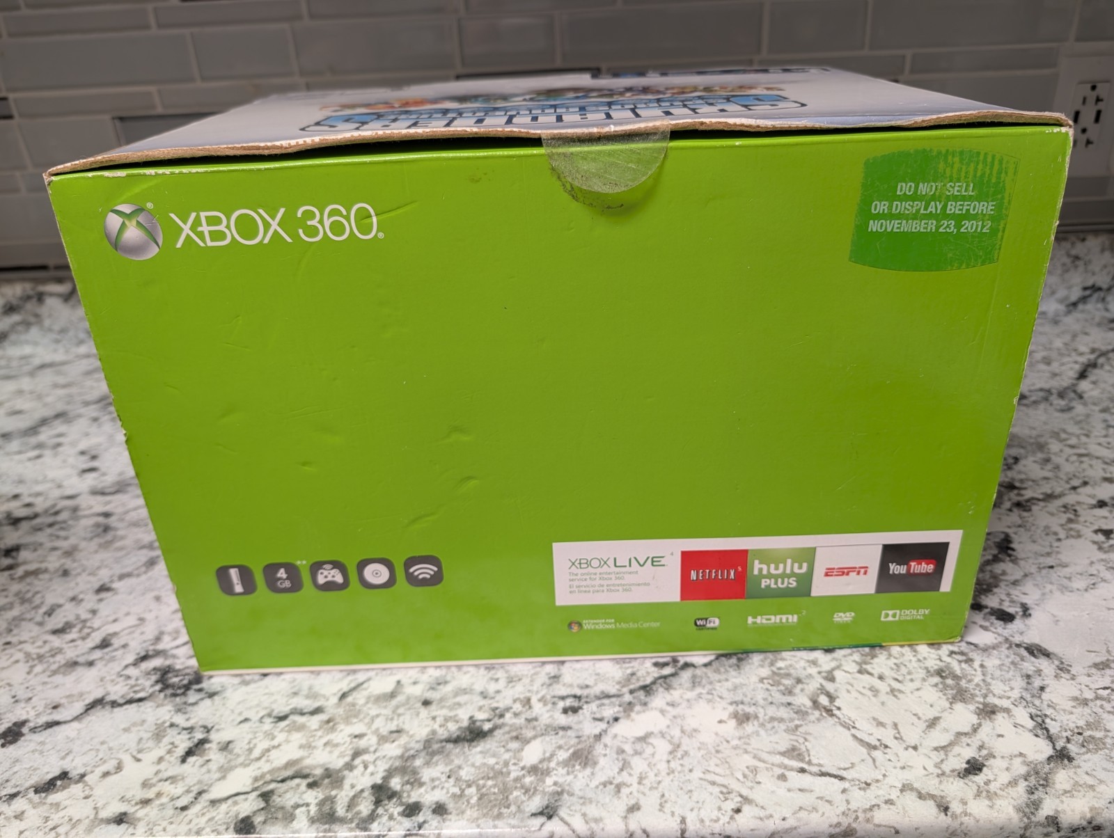 2012 Microsoft Xbox 360 Slim 4GB White Console Skylanders Bundle New OPEN BOX